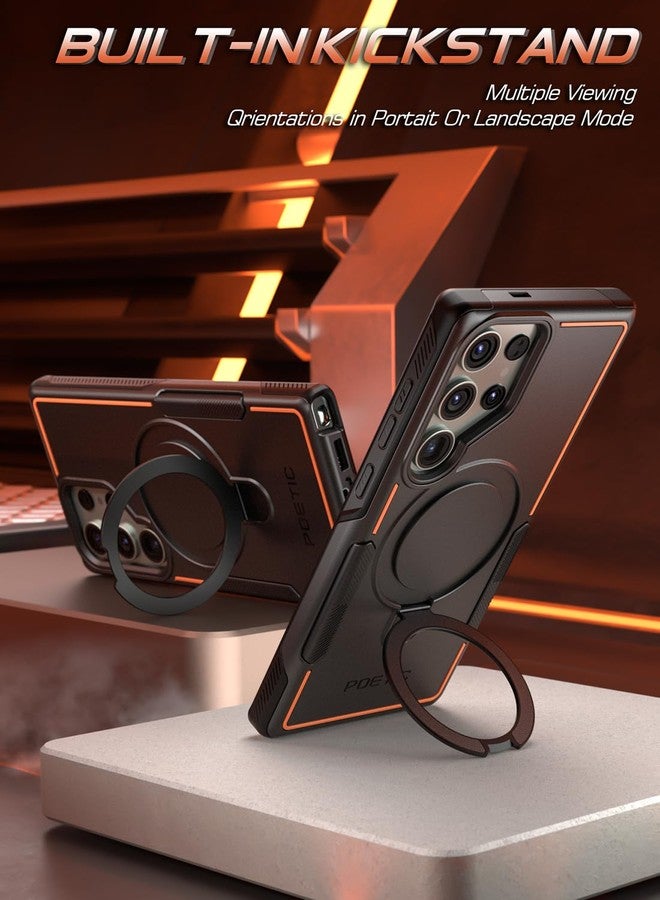 Poetic Neon MagPro Case Designed for Samsung Galaxy S23 Ultra / S22 Ultra 5G 6.8 inch,[Compatible with MagSafe] Dual Layer Heavy Duty Rugged Shockproof Protective, Magnetic Ring Stand, Black - Image 4